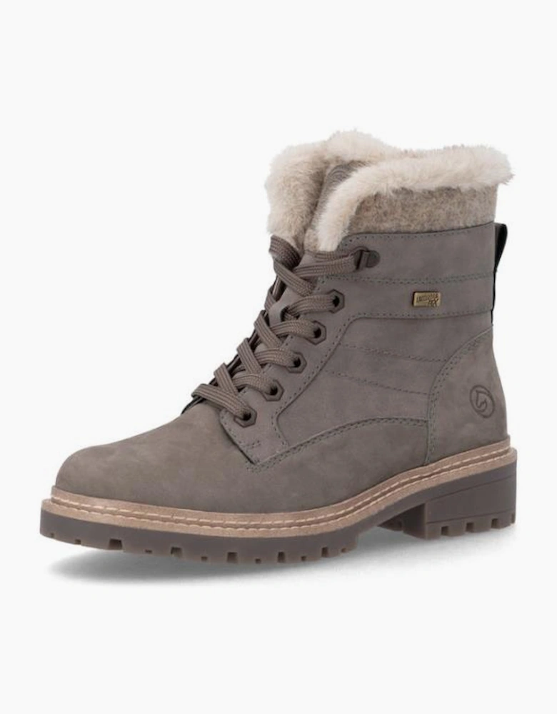Remonte D0B81-42 ladies waterproof boot in Grey Combi
