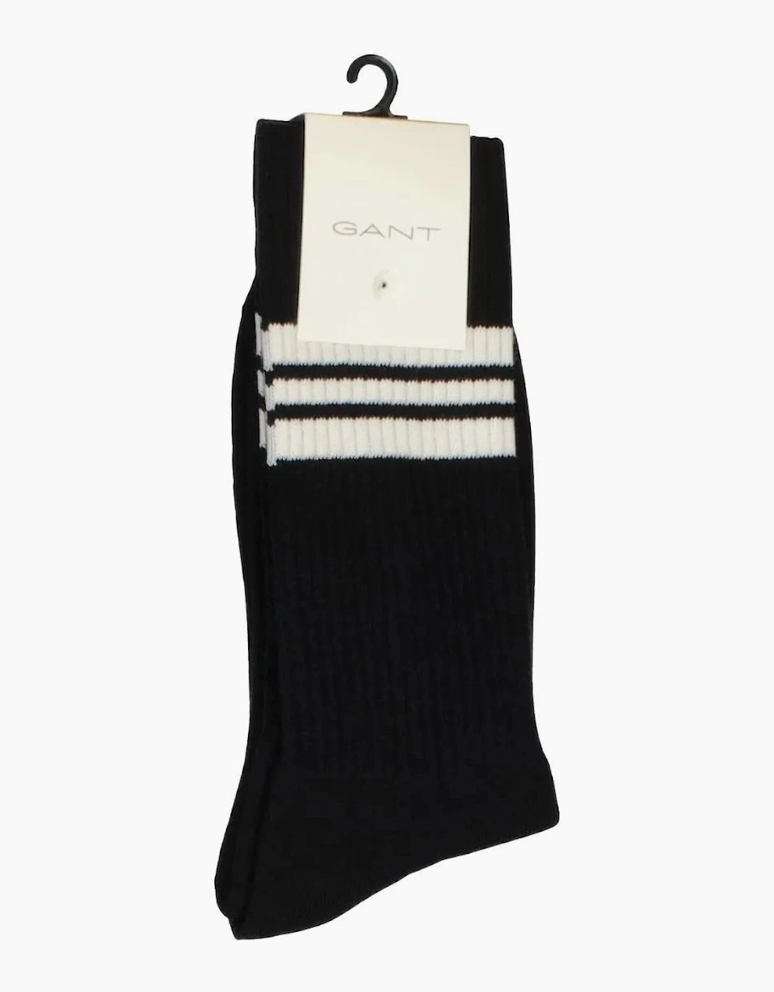 GANT Men's 2-Pack Striped Sports Socks, Black - Size: EUR 43-45