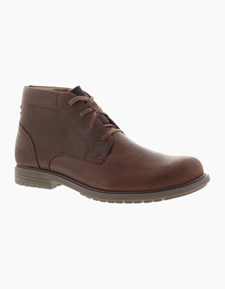 Caterpillar Mens Smart Boots Brock Leather Lace Up brown UK Size