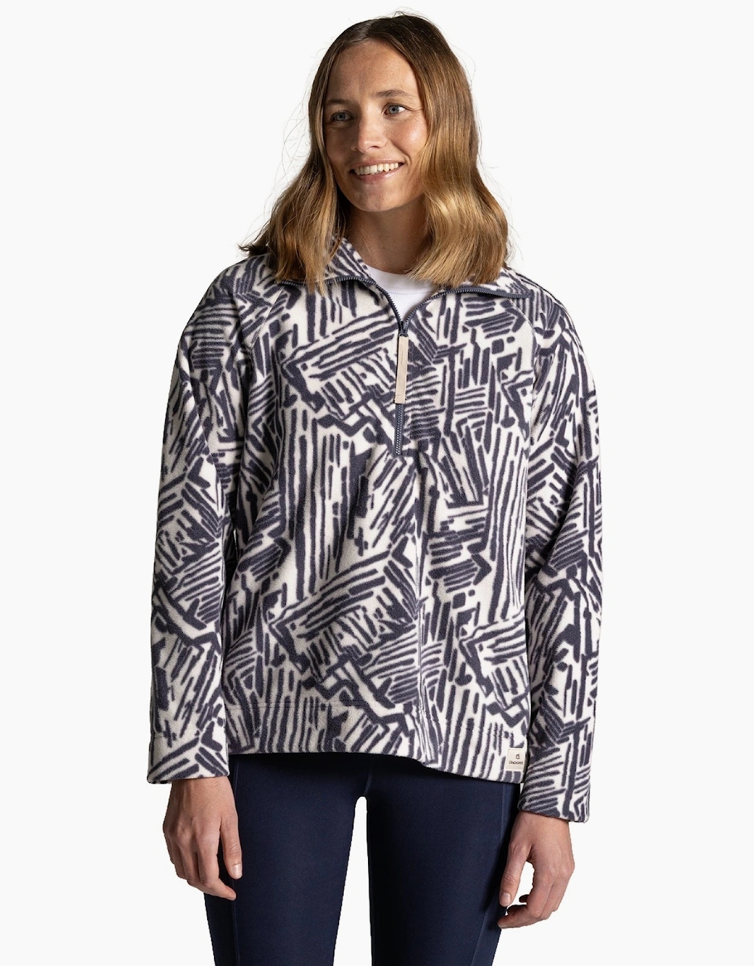 Women's Craghoppers Womens Annjela Quick Dry Half Zip Fleece - Anthracit Print - Size: 18