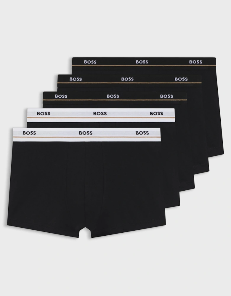 BOSS Orange 5 Pack Mens Essential Trunks - Black 001
