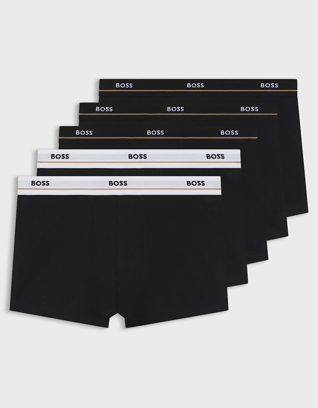 Men's BOSS Orange 5 Pack Mens Essential Trunks - Black 001 - Size: 37/36/32