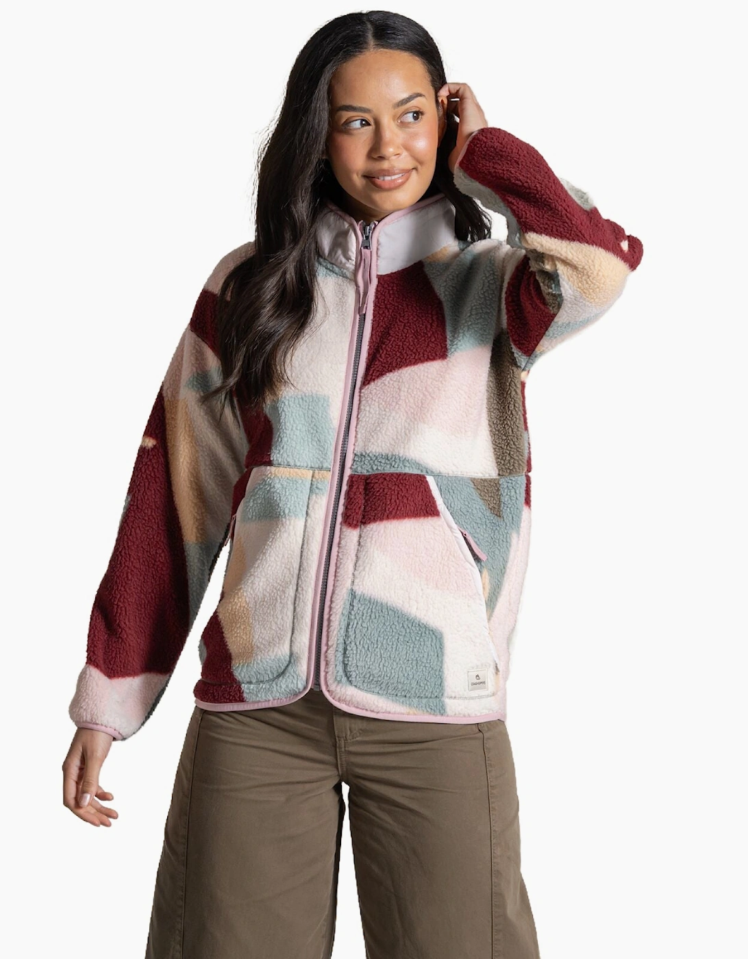 Women's Craghoppers Womens Dante Patterned Full Zip Fleece - Glacial Green - Size: 18