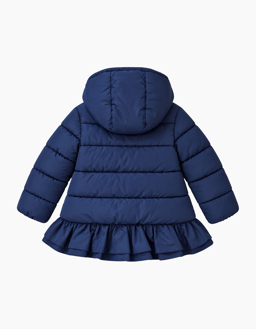 Girls Navy Skirted Down Padded Coat
