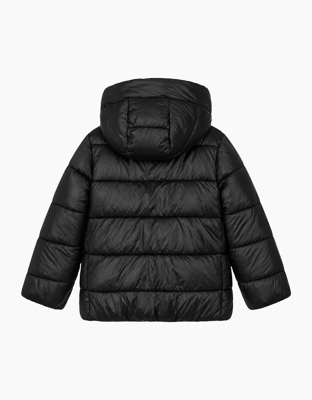 Girls Black Leopard Reversible Down Coat