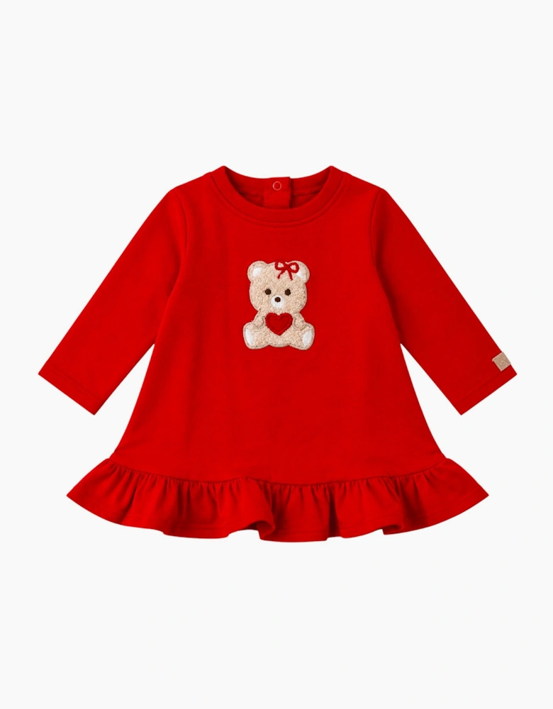 Girls Red Teddy Bear Dress