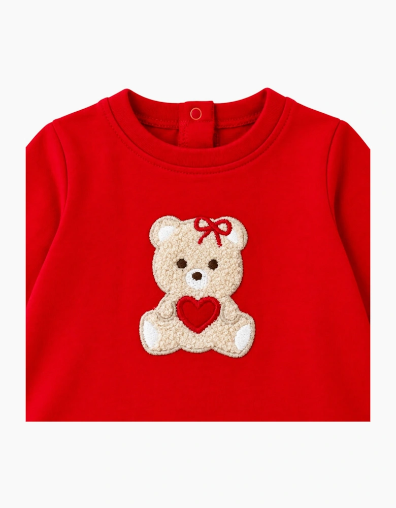 Girls Red Teddy Bear Dress