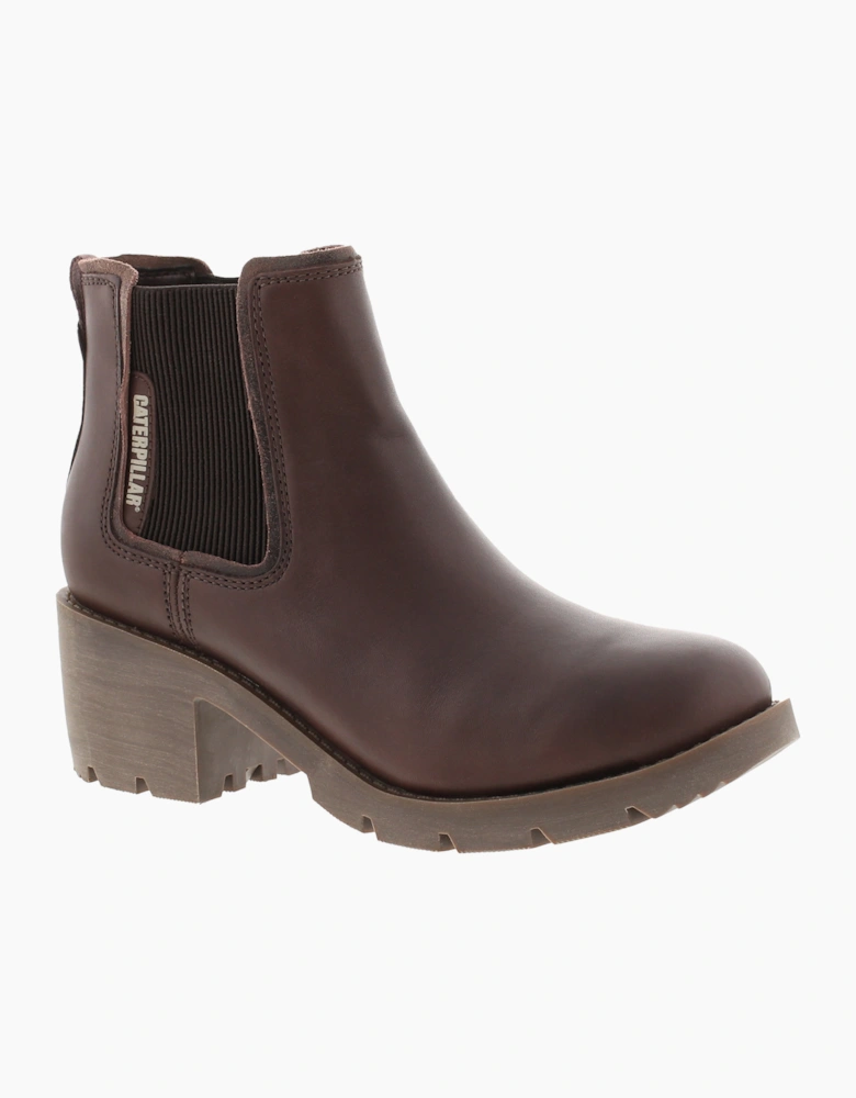 Caterpillar Womens Ankle Boots Rewrite Chelsea Leather Pull On burnette UK Size