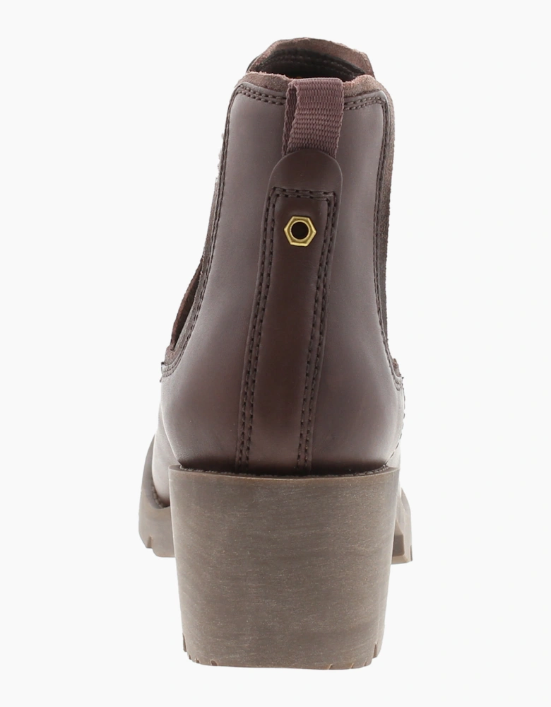 Caterpillar Womens Ankle Boots Rewrite Chelsea Leather Pull On burnette UK Size