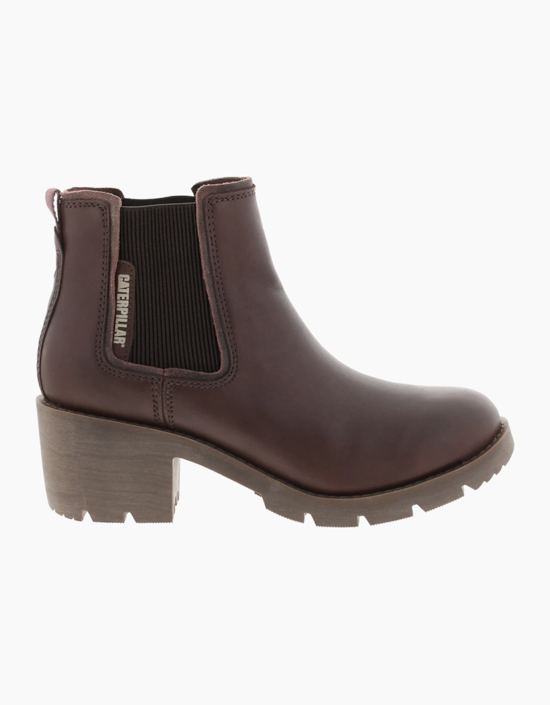 Caterpillar Womens Ankle Boots Rewrite Chelsea Leather Pull On burnette UK Size