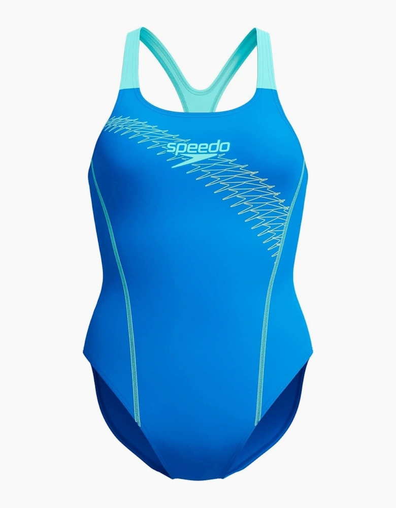 Speedo Womens/Ladies Medley Medalist Graphic Print One Piece Swimsuit
