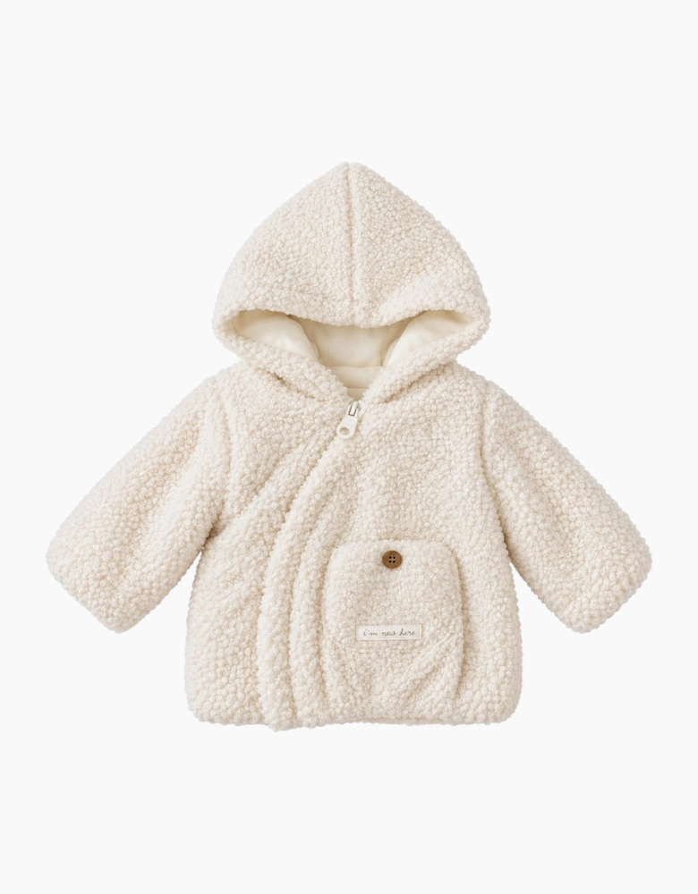 Unisex Boucle Hooded Zip Up Jacket