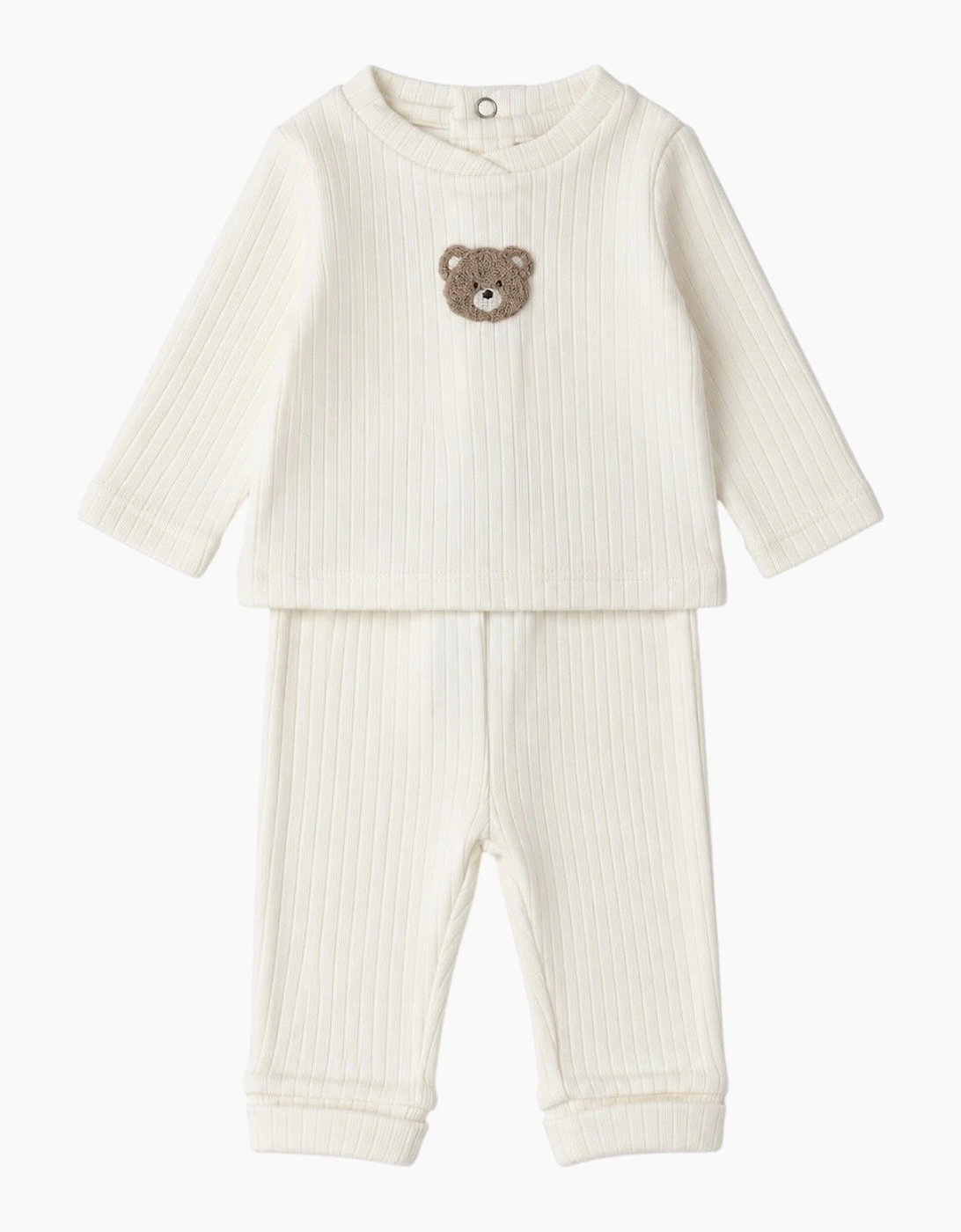 Unisex Ivory Ribbed Bear Tracksuit