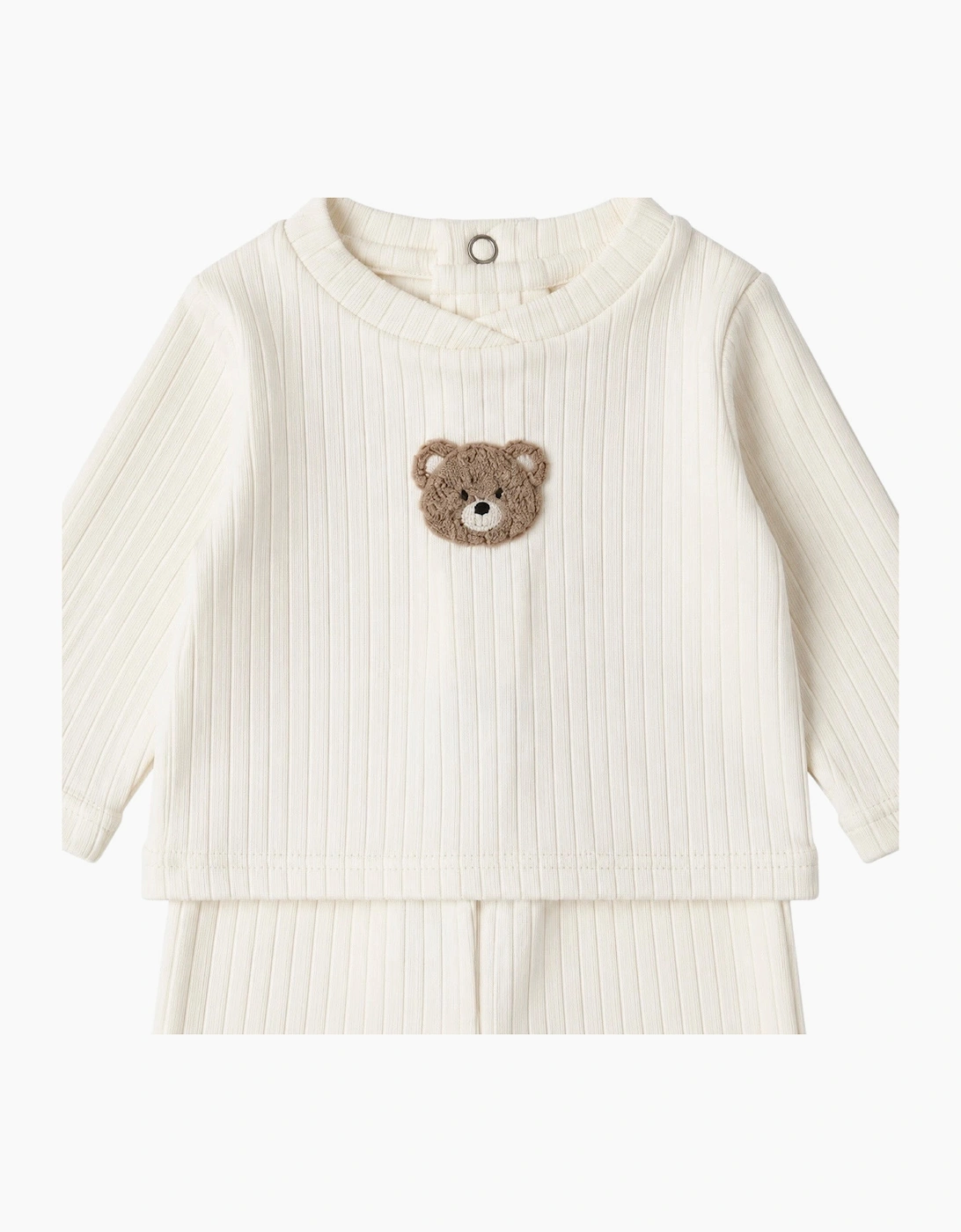 Unisex Ivory Ribbed Bear Tracksuit