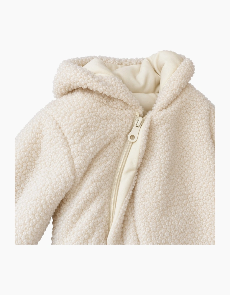 Unisex Boucle Hooded Zip Up Jacket