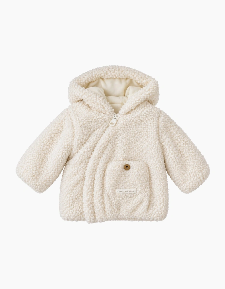 Unisex Boucle Hooded Zip Up Jacket
