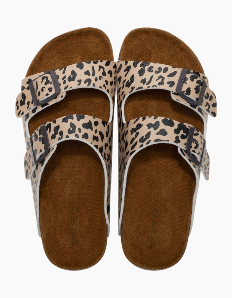 Regatta Womens/Ladies Mia Leopard Print Double Strap Sandals