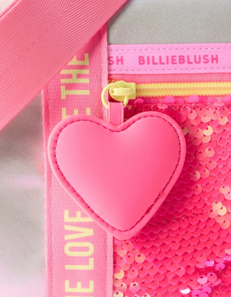 Girls Pink Sequin Weekender Bag