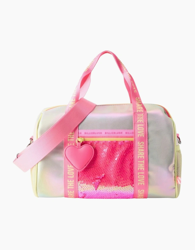 Girls Pink Sequin Weekender Bag