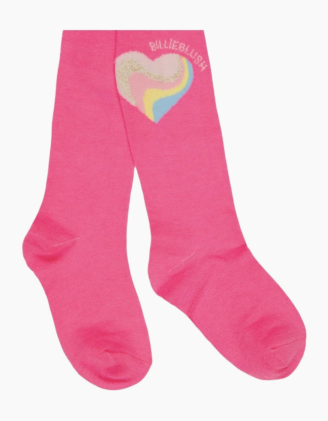 Girls Pink Heart Logo Tights