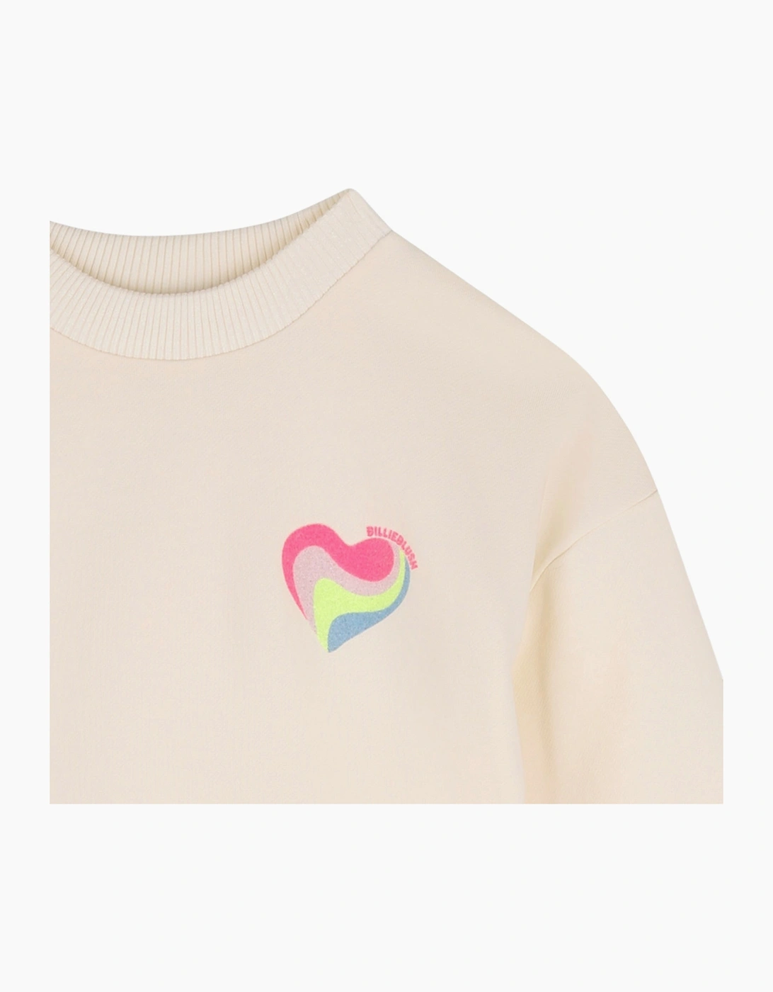 Girls Cream Multicoloured Tulle Sweatshirt Dress