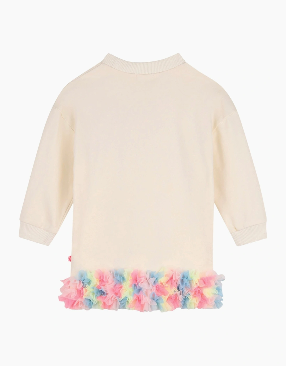 Girls Cream Multicoloured Tulle Sweatshirt Dress