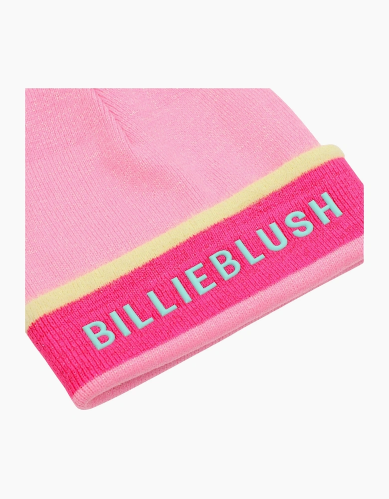 Girls Pink Logo Pull On Hat