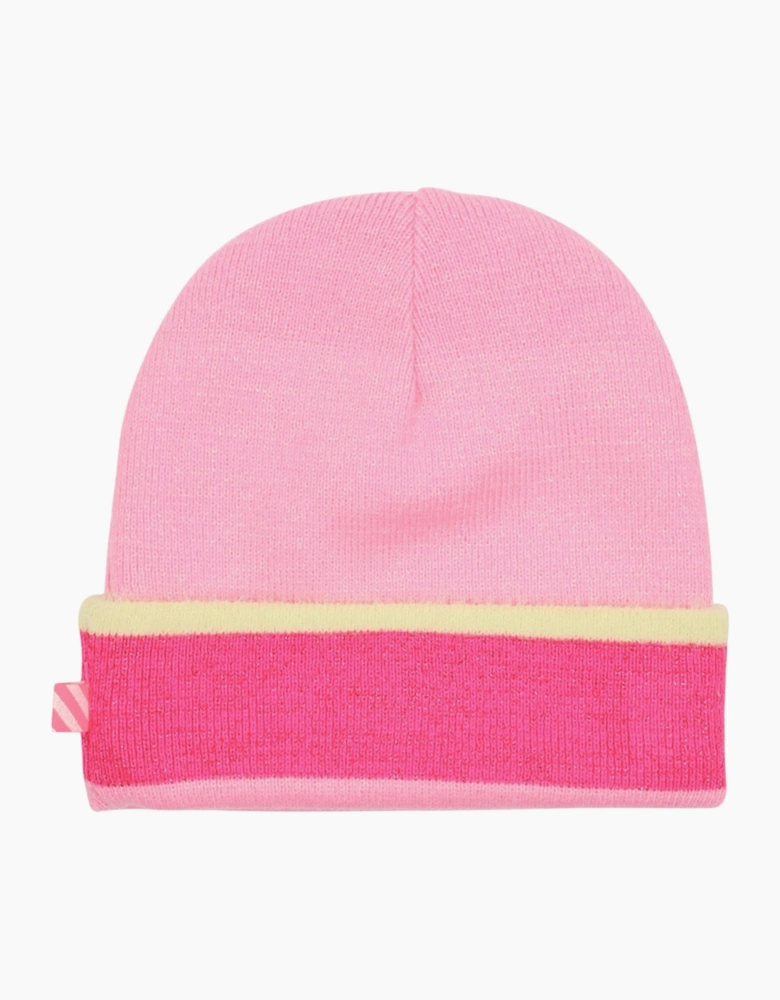 Girls Pink Logo Pull On Hat