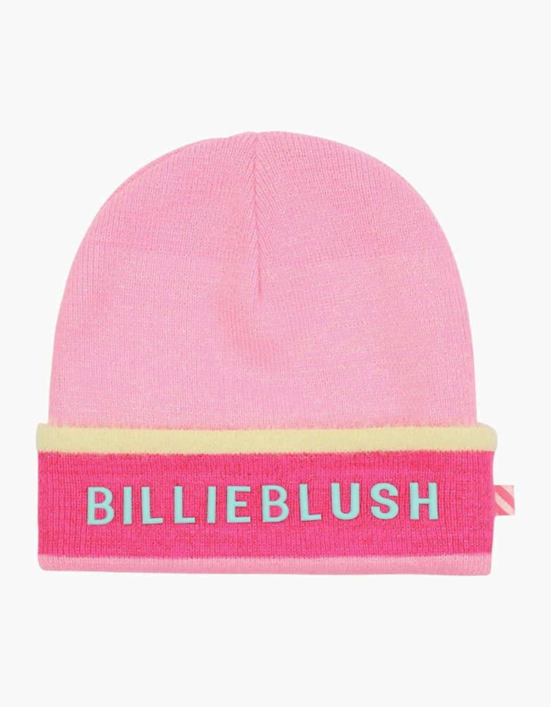 Girls Pink Logo Pull On Hat