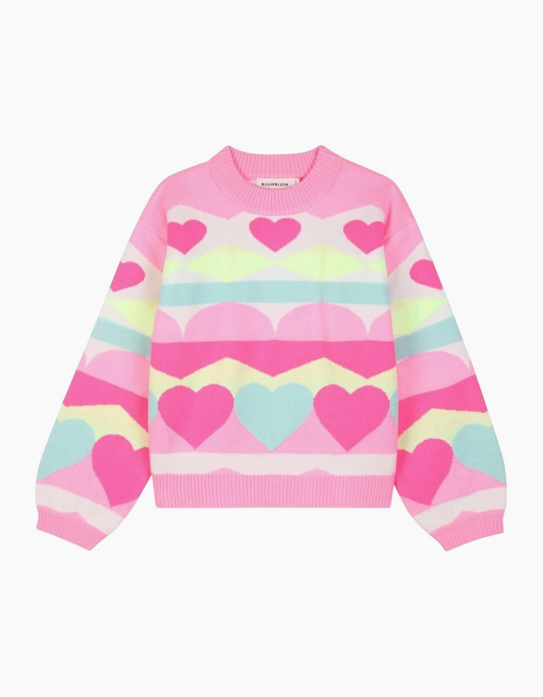 Girls Pink Multicoloured Knit Jumper
