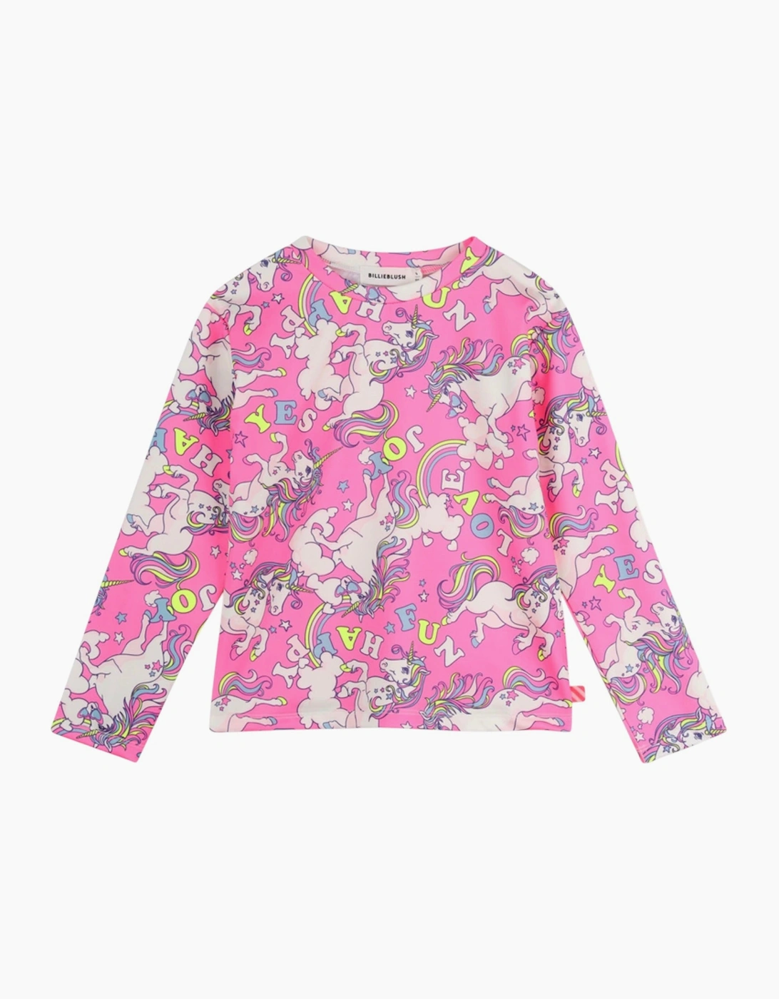 Girls Pink Unicorn Active Top