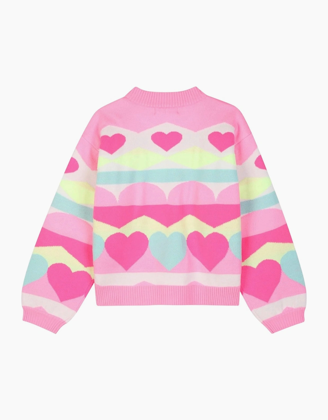 Girls Pink Multicoloured Knit Jumper
