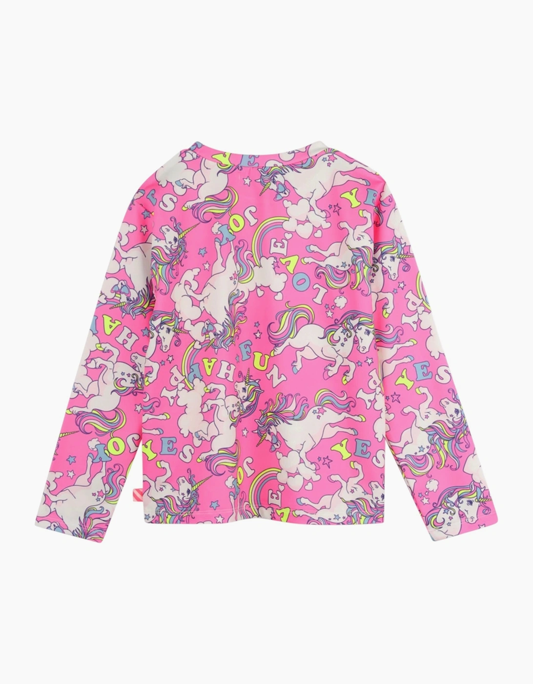 Girls Pink Unicorn Active Top
