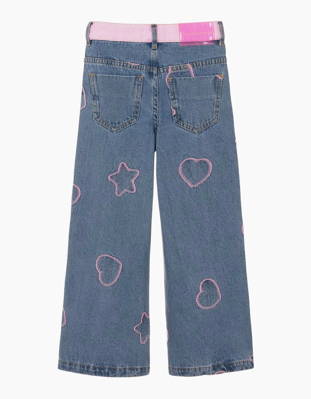 Girls Pink Denim Detailed Jeans