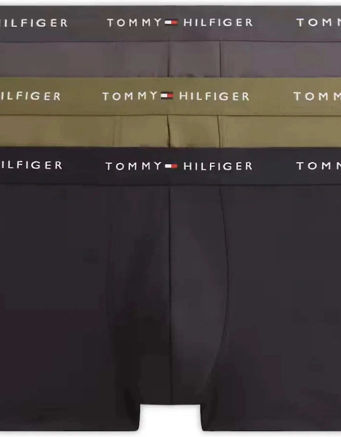 3-Pack Signature Microfibre Boxer Trunks, Black/Olive/Ash
