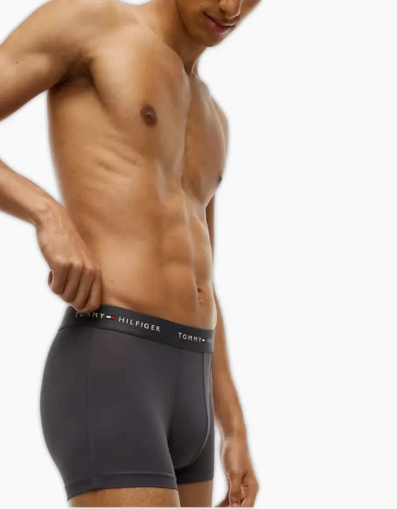 3-Pack Signature Microfibre Boxer Trunks, Black/Olive/Ash