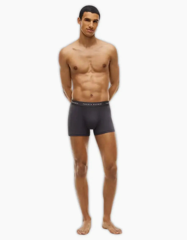 3-Pack Signature Microfibre Boxer Trunks, Black/Olive/Ash