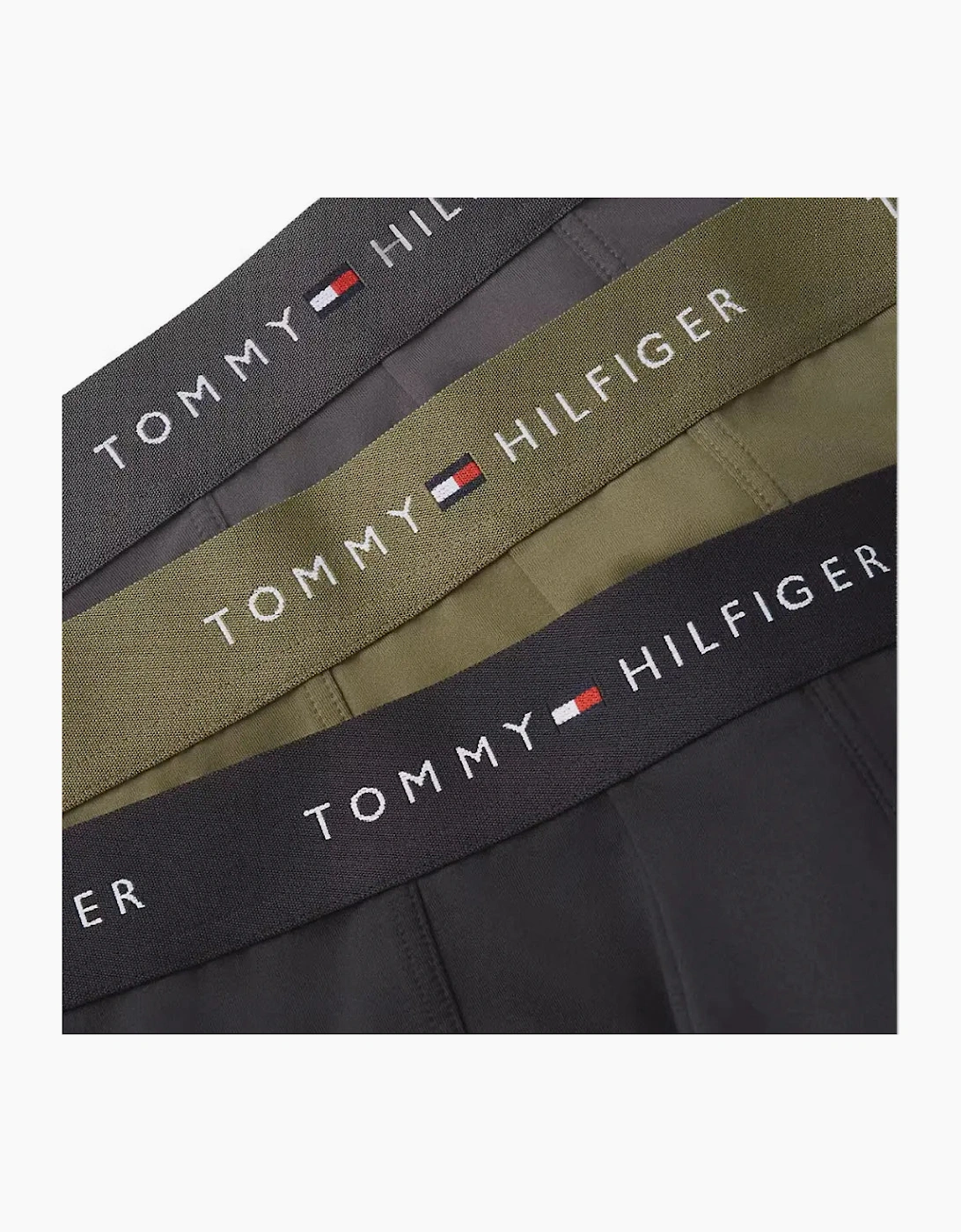 3-Pack Signature Microfibre Boxer Trunks, Black/Olive/Ash