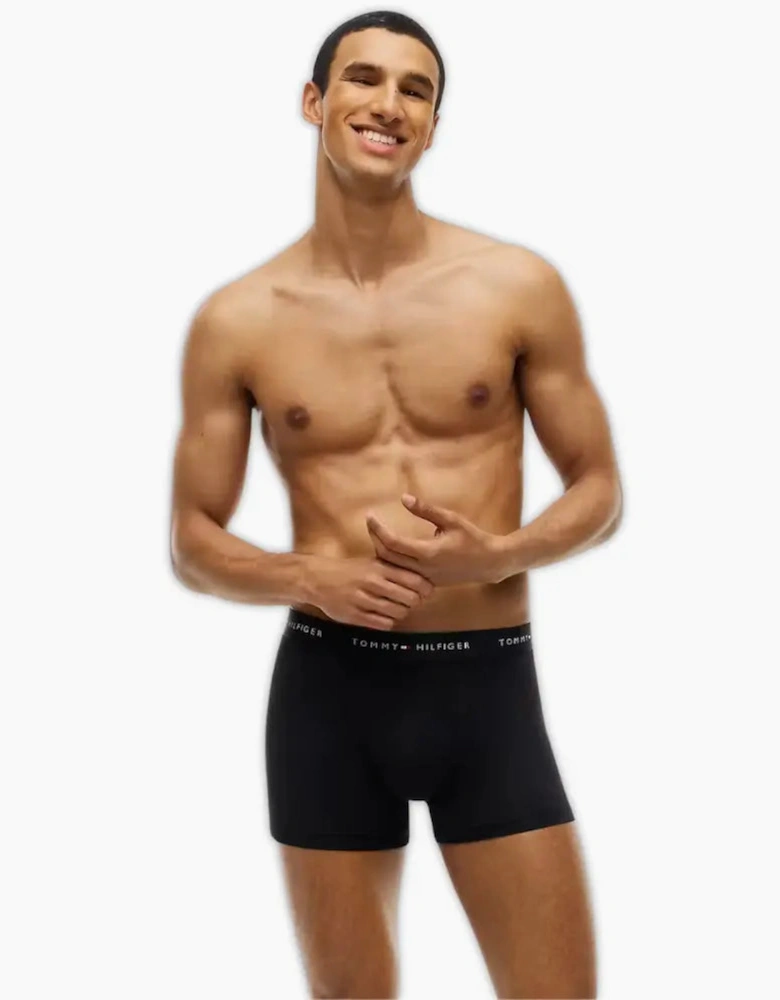 3-Pack Signature Microfibre Boxer Trunks, Black/Olive/Ash