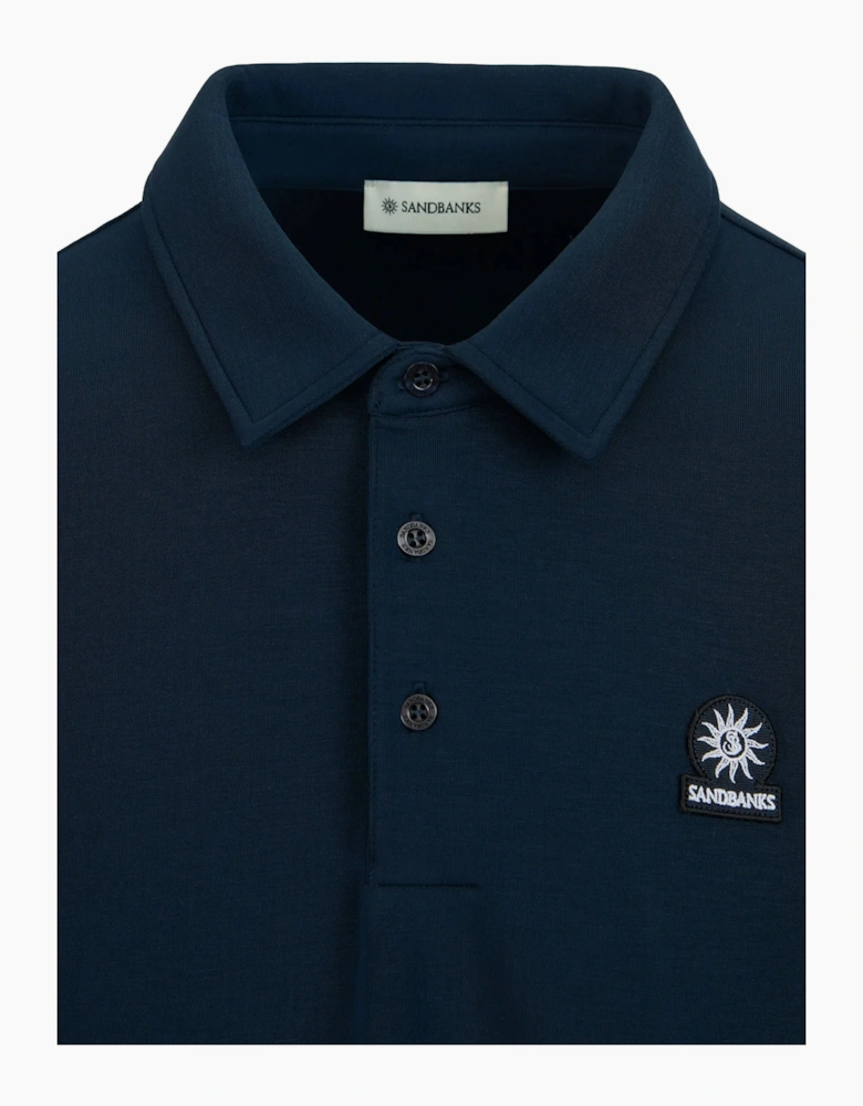 SANDBANKS MODAL LONG SLEEVE POLO NAVY