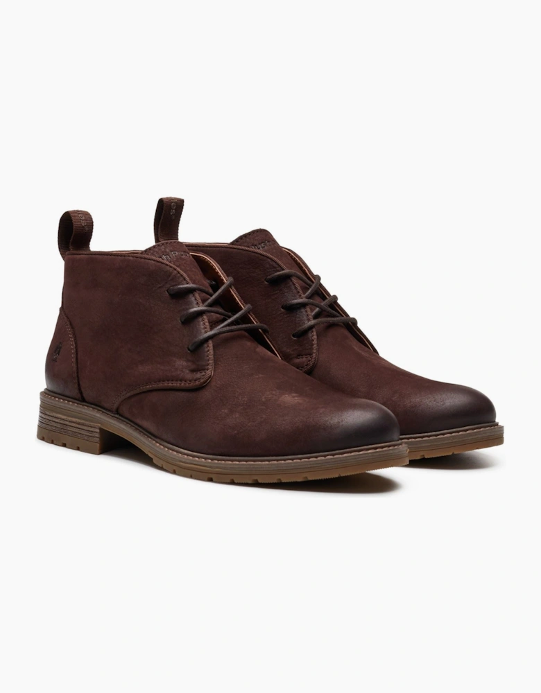 Hush Puppies Ricky Leather Men's Dark Brown Ankle Boots