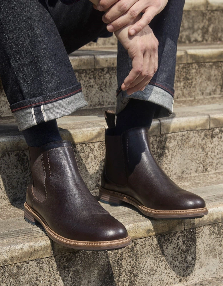 Hush Puppies Justin Leather Men's Chocolate Boots