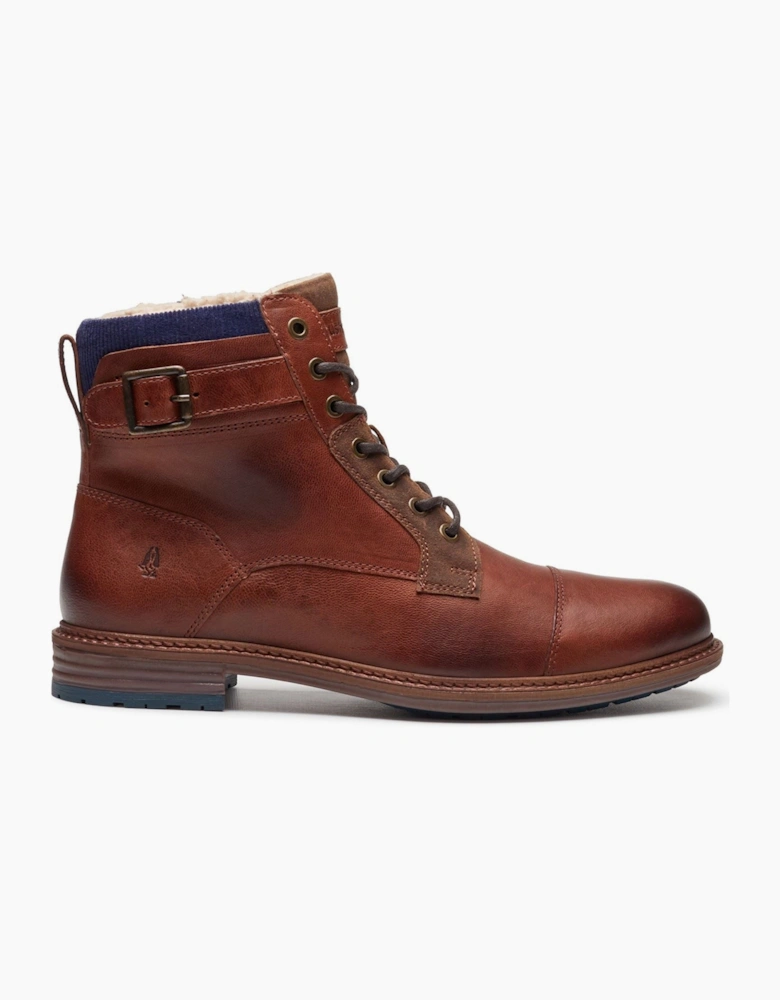 Hush Puppies Jordan Leather Men's Dark Brown Ankle Boots