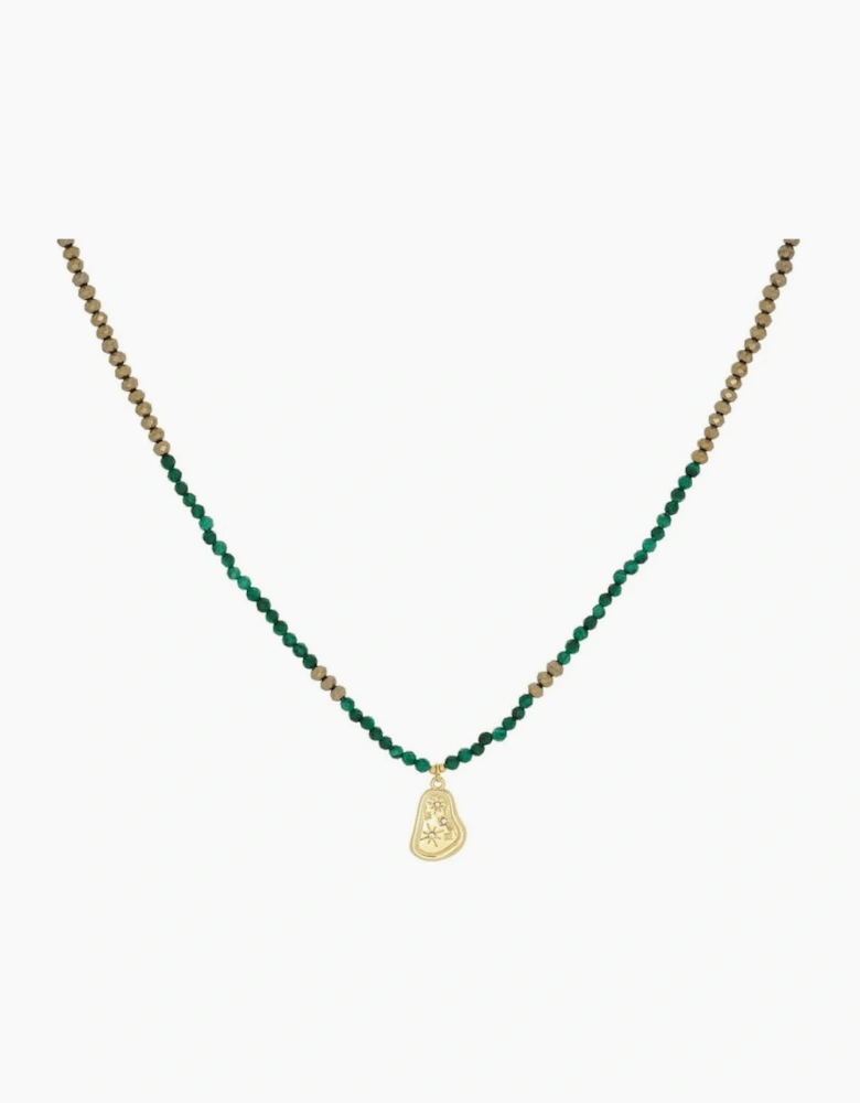 Umino Malachite Charm Gold Necklace