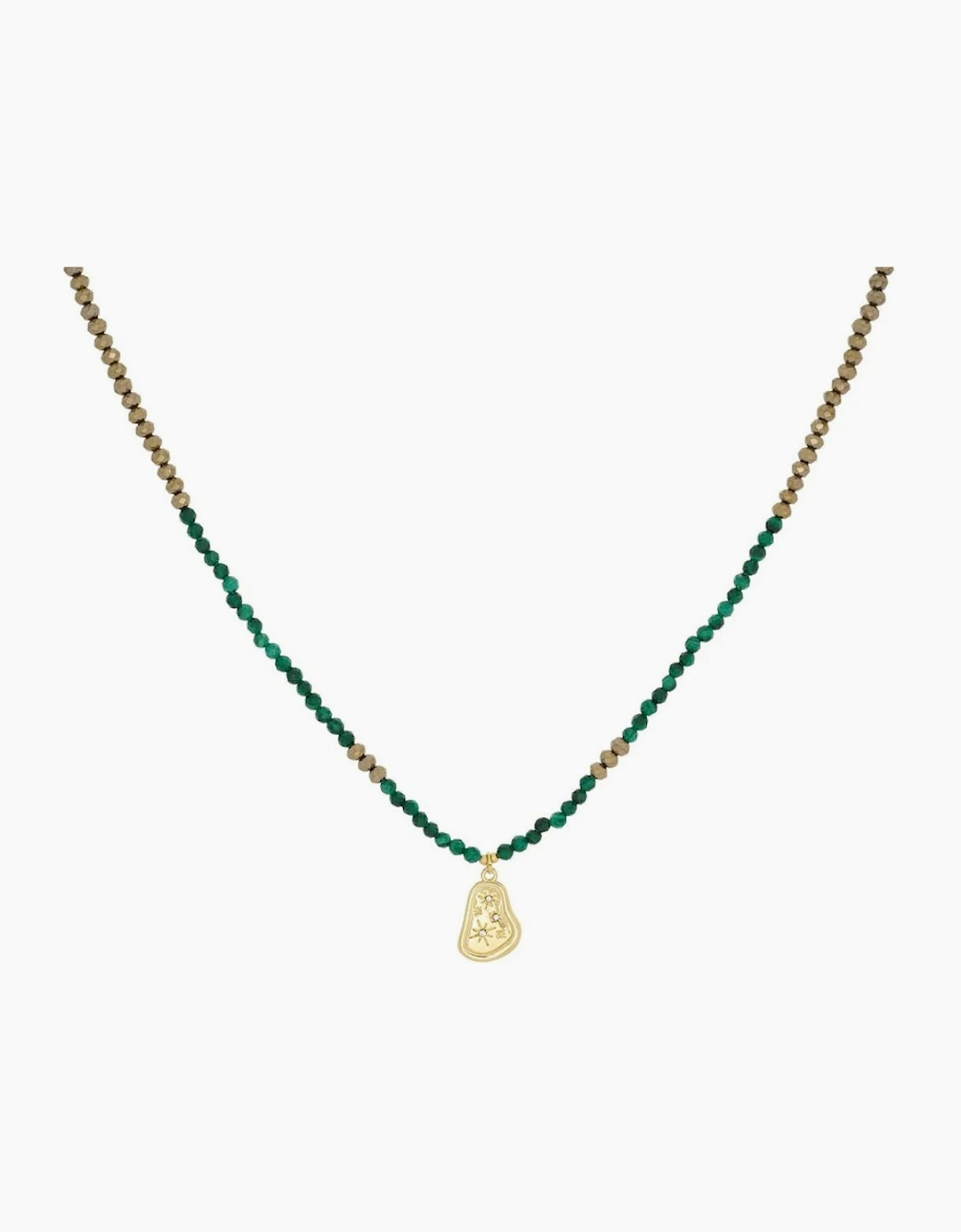 Umino Malachite Charm Gold Necklace