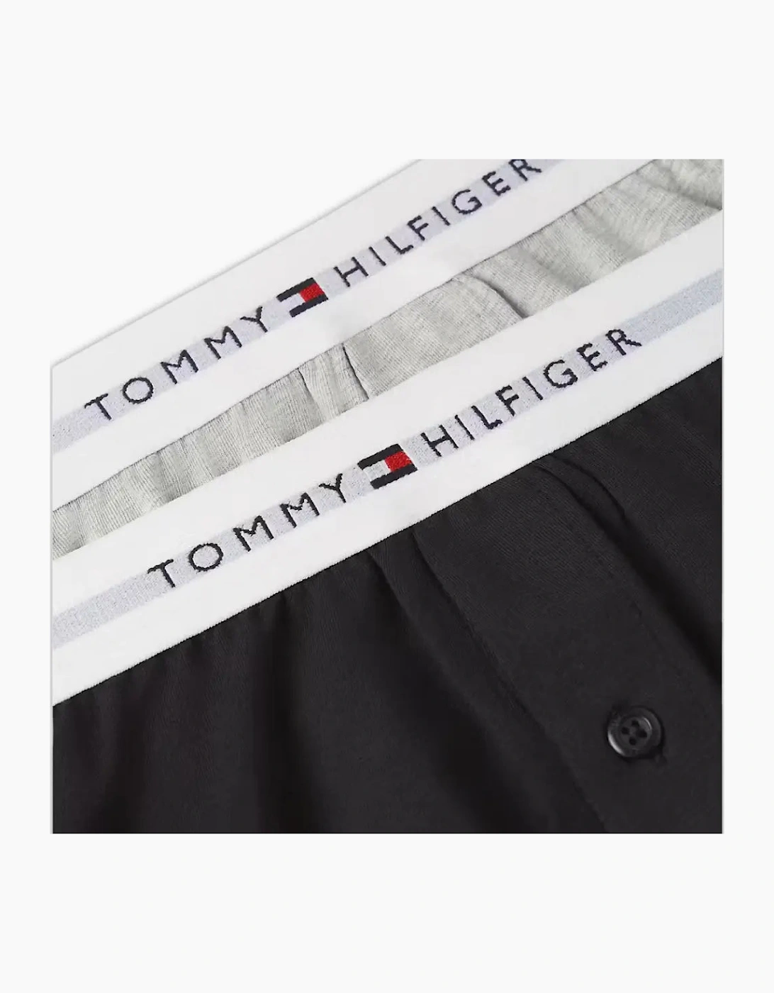 2-Pack Signature Cotton Jersey Boxer Shorts, Black/Grey