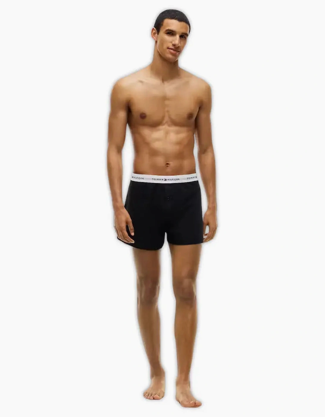 2-Pack Signature Cotton Jersey Boxer Shorts, Black/Grey