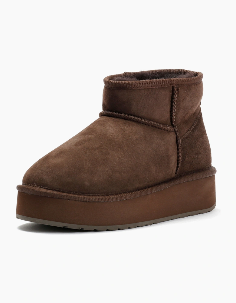 Emu Australia Stinger Micro Flatform 2.0 Sheepskin Women's Chocolate Boots