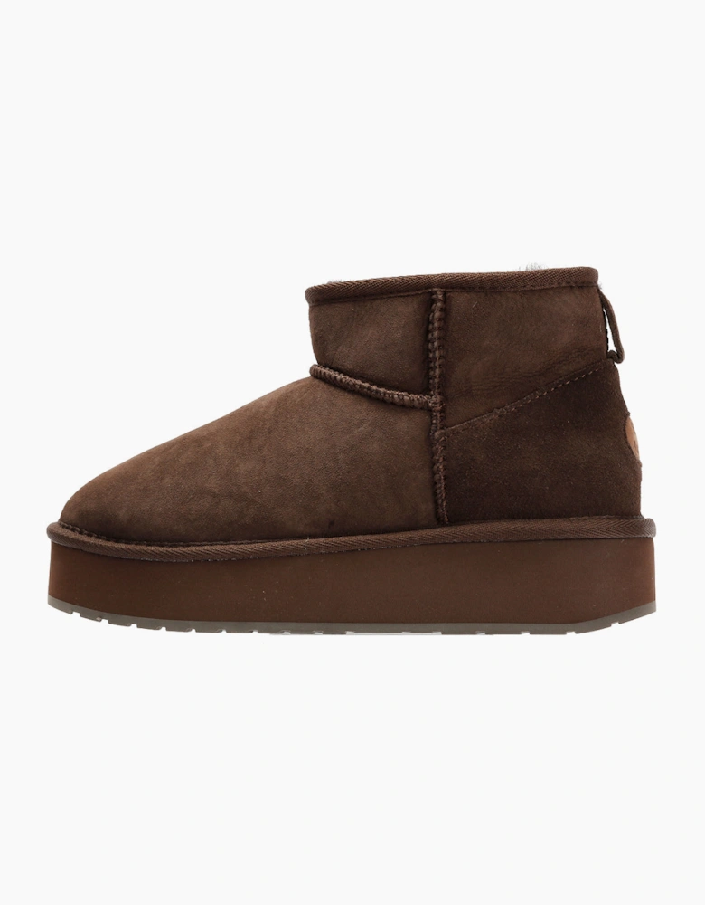 Emu Australia Stinger Micro Flatform 2.0 Sheepskin Women's Chocolate Boots