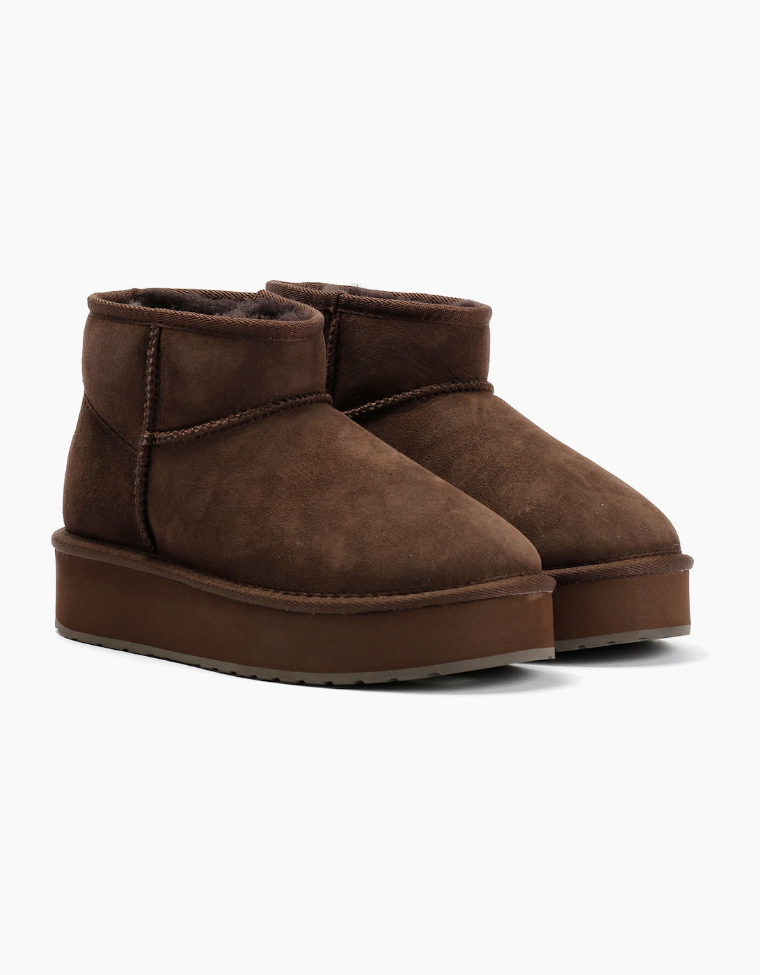 Emu Australia Stinger Micro Flatform 2.0 Sheepskin Women's Chocolate Boots